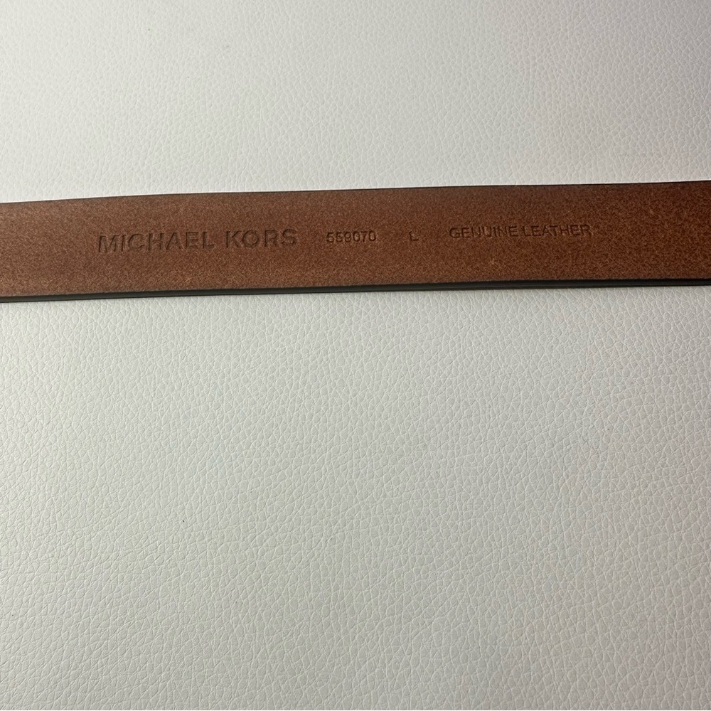NEW Women’s Calvin Klein Adjustable Black Leather Belt Brushed Gold Buckle SZ XL - Picture 4 of 6